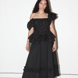 Spiral Ruffle Dress (Onyx)