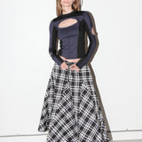 Plaid Peak Skirt (Black Plaid)