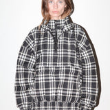 Plaid Trail Double Mock Neck Jacket (Black Plaid)