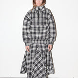 Plaid Trail Double Mock Neck Jacket (Black Plaid)