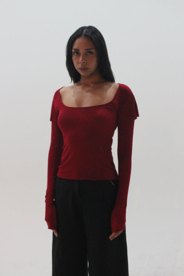 Layered Long Sleeve (Rose)