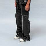 Fray Contrast Denim Pant (Charcoal)