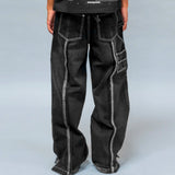 Fray Contrast Denim Pant (Charcoal)