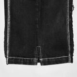 Fray Contrast Denim Pant (Charcoal)
