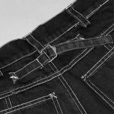 Fray Contrast Denim Pant (Charcoal)