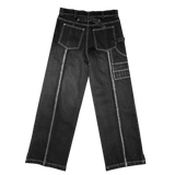 Fray Contrast Denim Pant (Charcoal)
