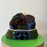 19 Crochet Granny Beanie (Blue/Green)