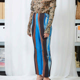 Jack Pleated Trousers in Lola (Blue/Brown)