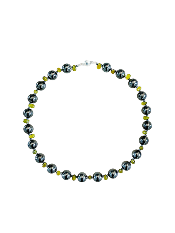 Frog Feet Necklace (Jade & Black Hematite)