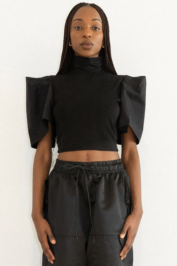 Crawlway Turtleneck Top (Black)