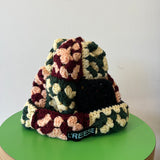 31 Crochet Granny Beanie (Green/Yellow)