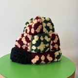 31 Crochet Granny Beanie (Green/Yellow)