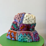 29 Crochet Granny Beanie (Pink/White)