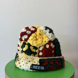 24 Crochet Granny Beanie (Brown/Olive)