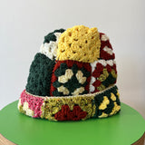 24 Crochet Granny Beanie (Brown/Olive)