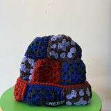 30 Crochet Granny Beanie (Violet/Red)