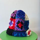 30 Crochet Granny Beanie (Violet/Red)
