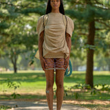 Backpack T-shirt Dress (Beige)