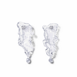 HB Glass + Elongated White Topaz Earrings (Clear)