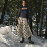 Peak Skirt (Ecru Plaid)
