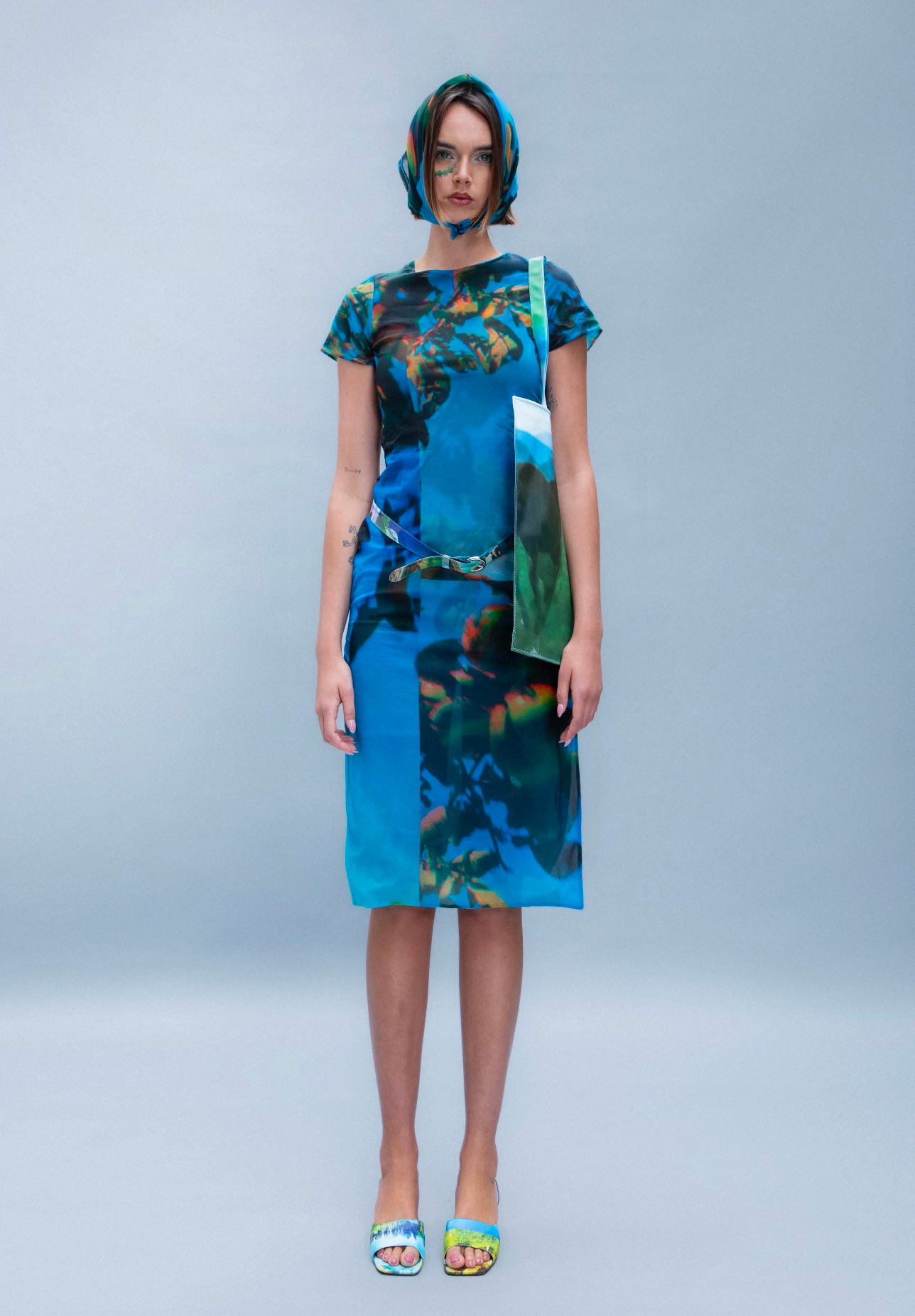 Apple Tree Mesh Midi Dress