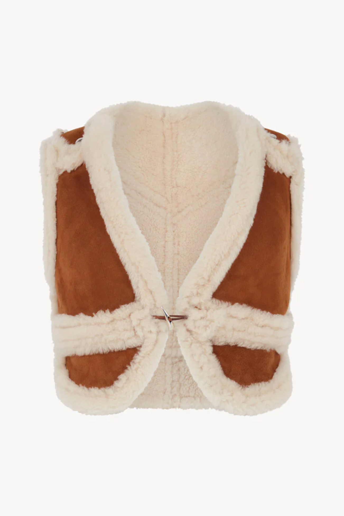 Crop Suede Shearling Gilet