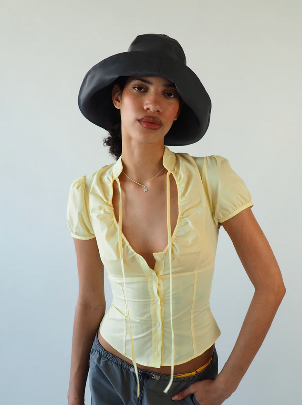 Iona Hat (Dark Grey Flight Satin)