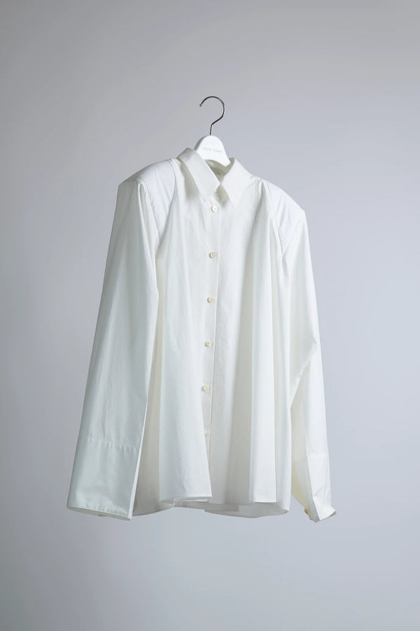 Shoulder Draped Shirt (White)