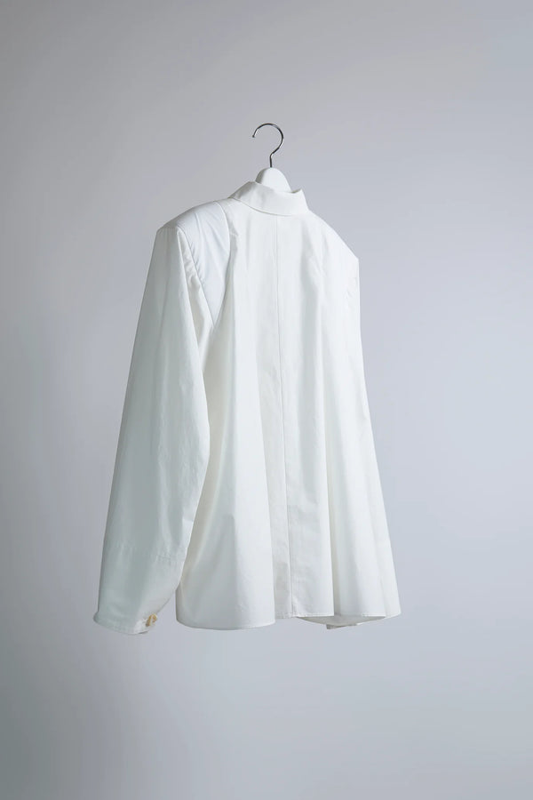 Shoulder Draped Shirt (White)