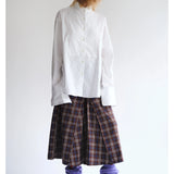 Pleated Midi Skirt (Brown/Blue)