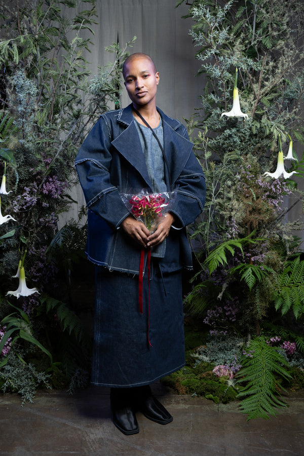 イモロングジャケット(切りっぱなしデニム)