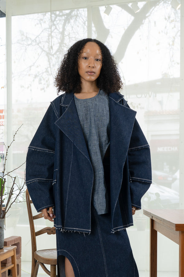 イモロングジャケット(切りっぱなしデニム)
