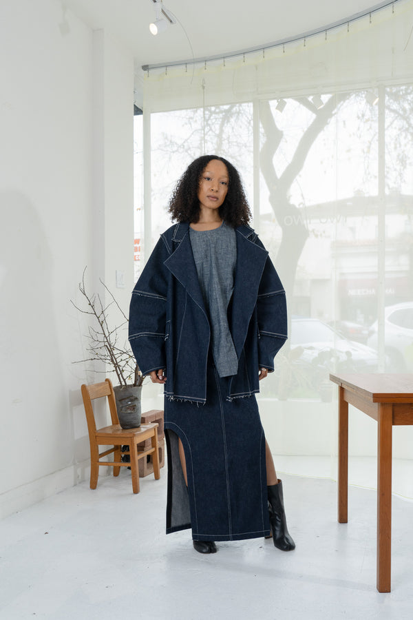 イモロングジャケット(切りっぱなしデニム)