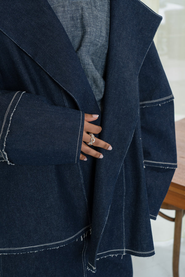 イモロングジャケット(切りっぱなしデニム)