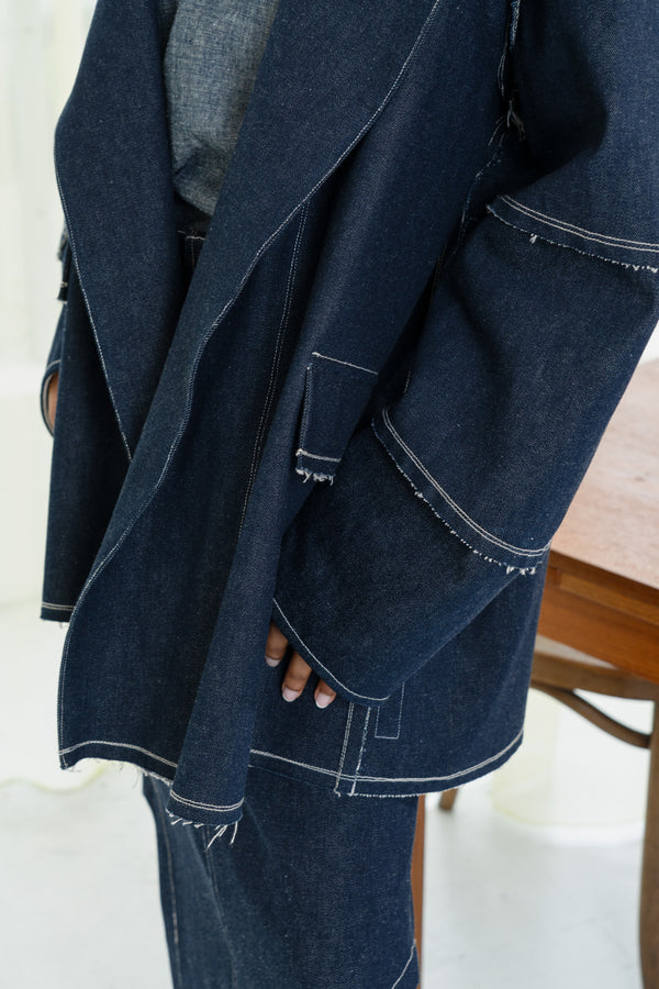 イモロングジャケット(切りっぱなしデニム)