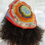 03 Crochet Beret (Red/Multi)