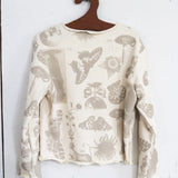 Nature Print Crew Neck Sweater 1 (Ecru)