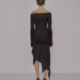 Erratic Suture Dress (Black)