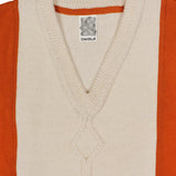 No. 113 Short Sleeve Knit V-Neck Shirt (Burnt Orange)