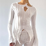 Flared Cardigan (White)