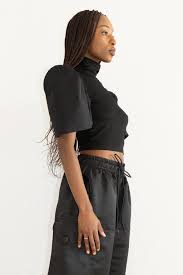 Crawlway Turtleneck Top (Black)