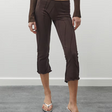 Mid Calf Flared Pant (Chocolate)