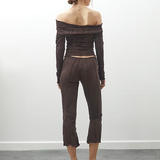 Mid Calf Flared Pant (Chocolate)