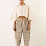 Dionysis Cropped Cargo Pant (Khaki)