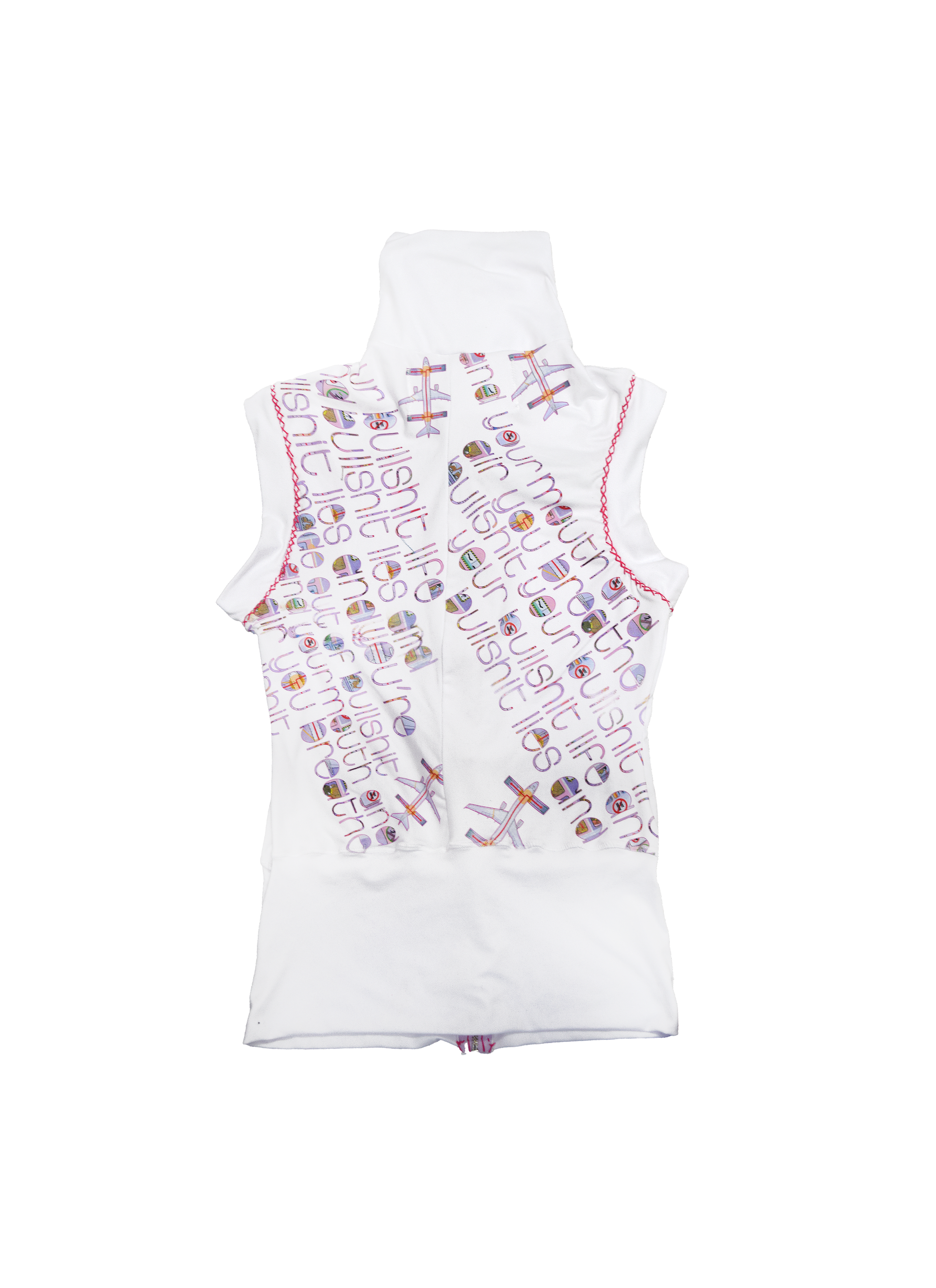 Zip Up Sleeveless Mock Neck