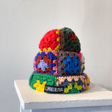 23 Crochet Granny Beanie (Green/Red)