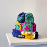 26 Crochet Granny Beanie (Teal/Yellow)