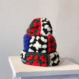 27 Crochet Granny Beanie (Blue/Red)