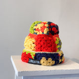 20 Crochet Granny Beanie (Orange/Gold)