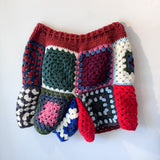 01 Patchwork Crochet Shorts (Red/Blue)